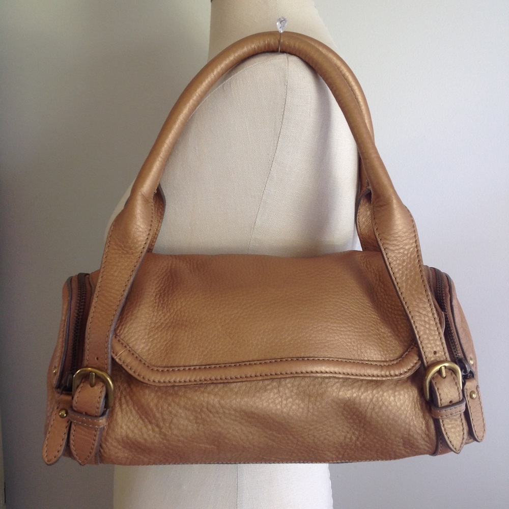 Cole Haan Barrel Pebble Leather Shoulder Handbag